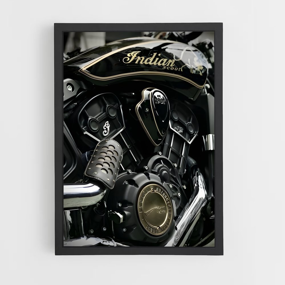 Poster Moteur d'Or – affiche Indian Motorcycle (vue 2)